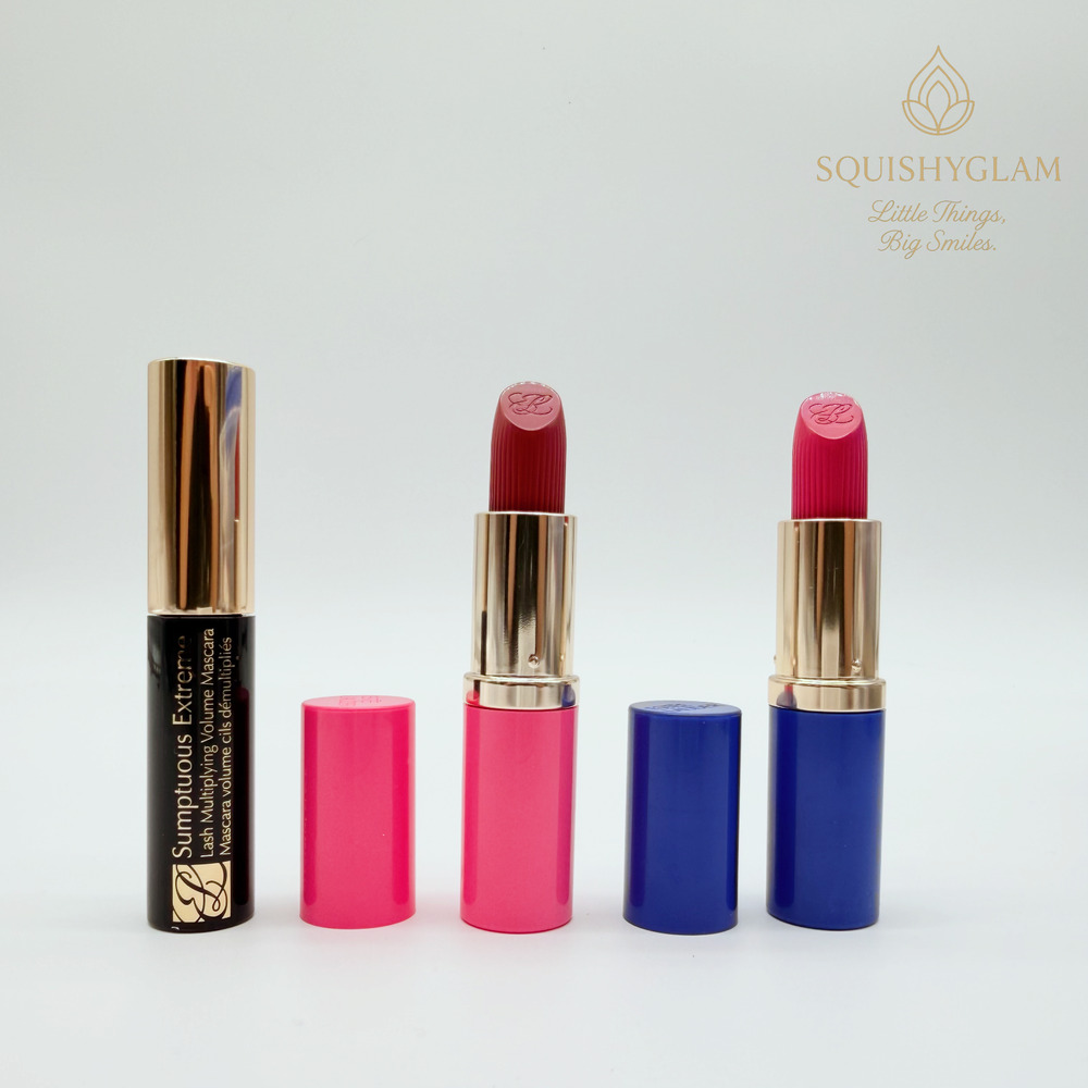 Estee Lauder Lipstick Set 220 powerful 440 Irresistible full size + mini Mascara